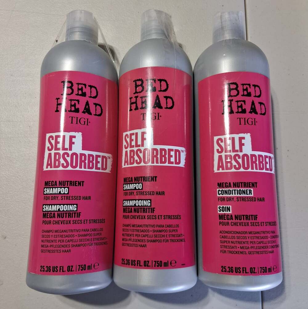 Bedhead TIGF Self Absorbed Shampoo (2) and Conditioner set (1) 750 ml each